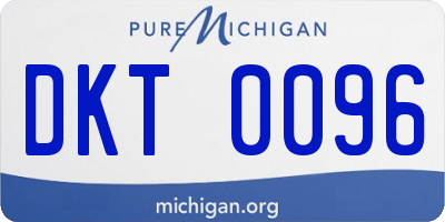 MI license plate DKT0096