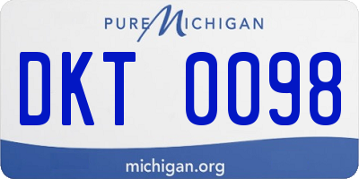 MI license plate DKT0098