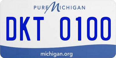 MI license plate DKT0100