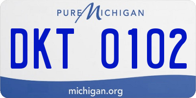 MI license plate DKT0102
