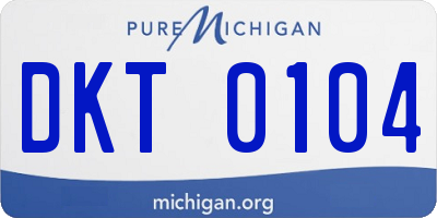 MI license plate DKT0104