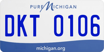 MI license plate DKT0106