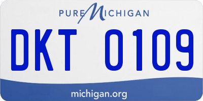 MI license plate DKT0109