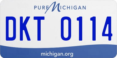 MI license plate DKT0114