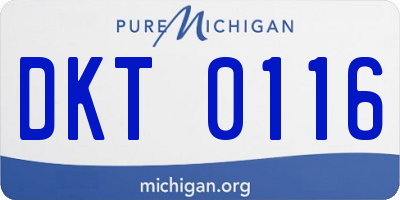 MI license plate DKT0116