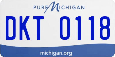 MI license plate DKT0118