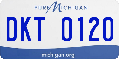 MI license plate DKT0120