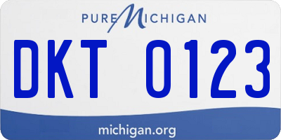 MI license plate DKT0123