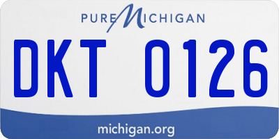 MI license plate DKT0126