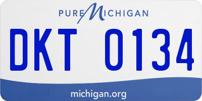 MI license plate DKT0134