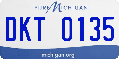 MI license plate DKT0135