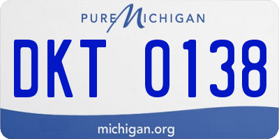 MI license plate DKT0138