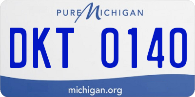 MI license plate DKT0140