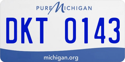 MI license plate DKT0143