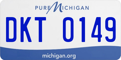MI license plate DKT0149