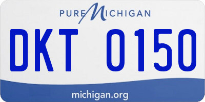 MI license plate DKT0150