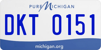 MI license plate DKT0151