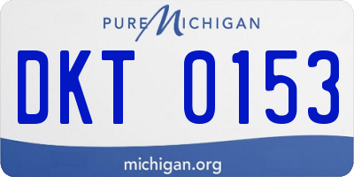 MI license plate DKT0153
