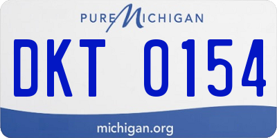 MI license plate DKT0154