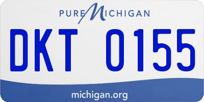 MI license plate DKT0155
