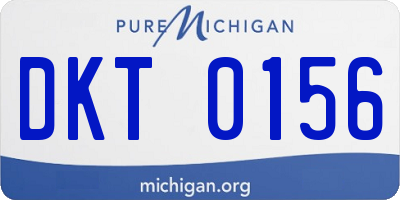 MI license plate DKT0156