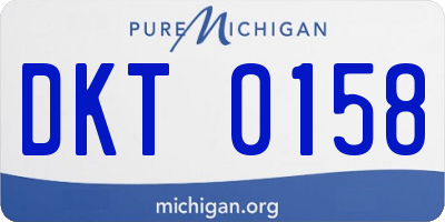 MI license plate DKT0158