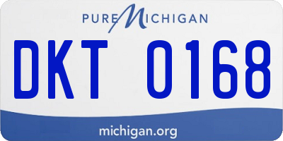 MI license plate DKT0168