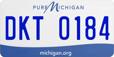 MI license plate DKT0184