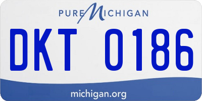 MI license plate DKT0186