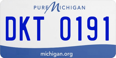 MI license plate DKT0191
