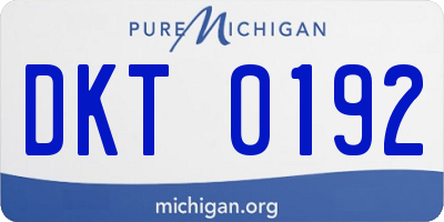 MI license plate DKT0192