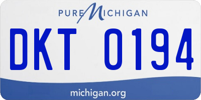 MI license plate DKT0194