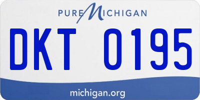 MI license plate DKT0195