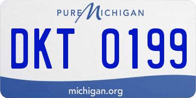 MI license plate DKT0199