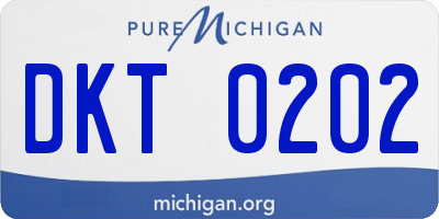 MI license plate DKT0202