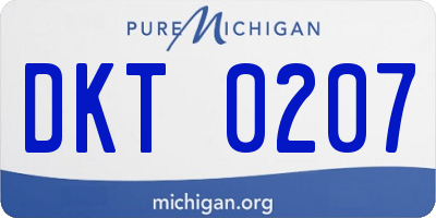 MI license plate DKT0207
