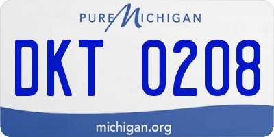 MI license plate DKT0208