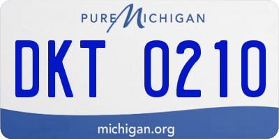 MI license plate DKT0210