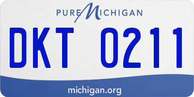 MI license plate DKT0211