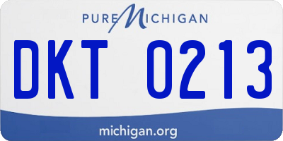 MI license plate DKT0213