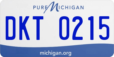 MI license plate DKT0215
