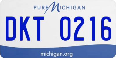 MI license plate DKT0216