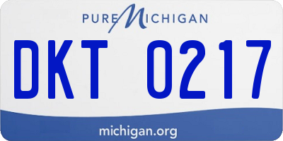 MI license plate DKT0217