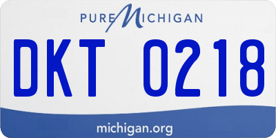 MI license plate DKT0218