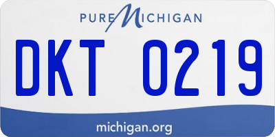 MI license plate DKT0219