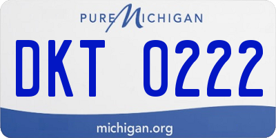 MI license plate DKT0222