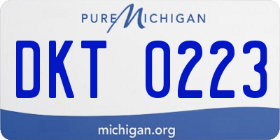 MI license plate DKT0223