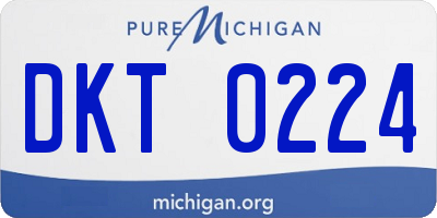 MI license plate DKT0224