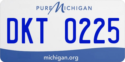 MI license plate DKT0225