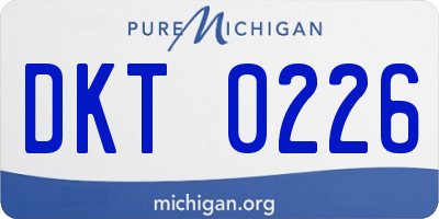 MI license plate DKT0226
